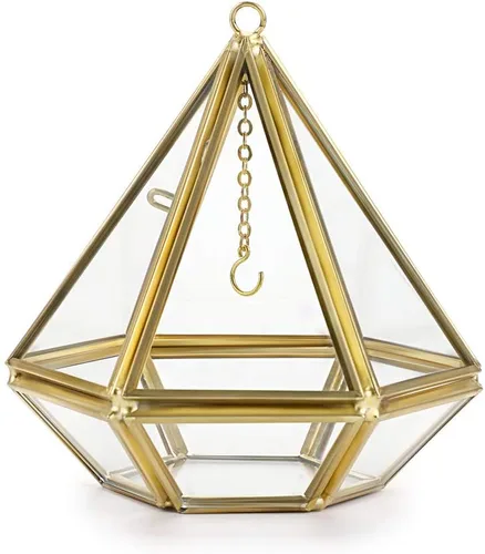 Hipiwe Soporte de exhibición para anillos de joyería, soporte para anillos de cristal, caja de joyería geométrica para anillos de boda, caja de