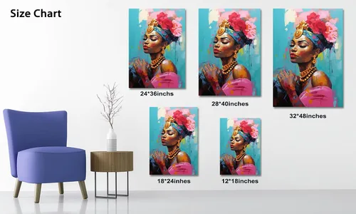 Miniatura 107 de Arte de pared afroamericano, decoración de rey y reina bailarín negro para sala de estar, arte de pareja de amor negro para dormitorio, lienzo