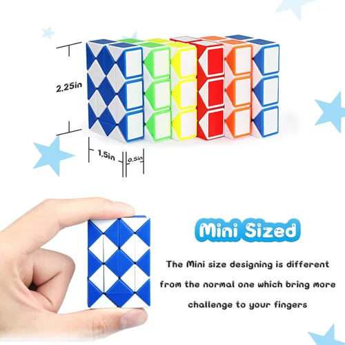 Miniatura 2 de Mini rompecabezas de cubo de serpiente para ansiedad (paquete de 12), recuerdos de fiesta, relleno de bolsa de golosinas, premios de carnaval