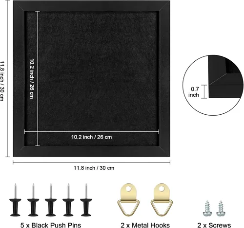 Miniatura 2 de Tablero de anuncios de corcho, tableros de corcho para paredes con fieltro, pequeño tablero de corcho con marco negro, tablero decorativo