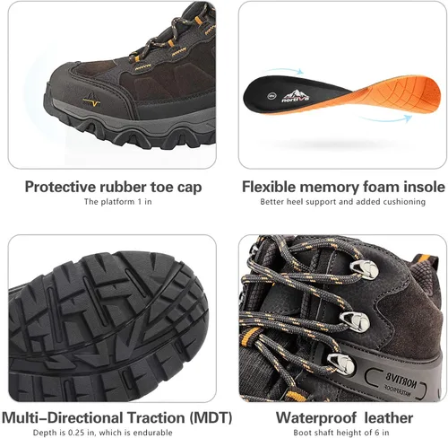 Miniatura 3 de NORTIV 8 - Botas de senderismo impermeables para hombre