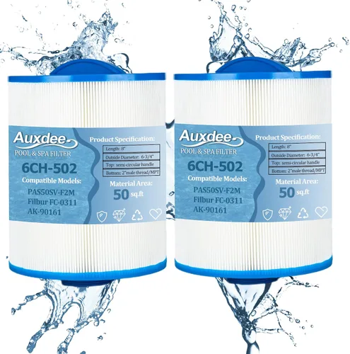 6CH-502 - Filtro de spa para bañera de hidromasaje, compatible con Unicel 6CH-502, Filbur FC-0311, PAS50SV-F2M, PAS502SV, PAS50, Master Deluxe