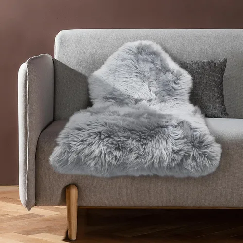 Miniatura 6 de MH MYLUNE HOME Alfombra de Piel de Oveja Genuina, Manta de Piel de Oveja Natural de Nueva Zelanda, Funda Lujosa y Esponjosa para Asiento/Silla