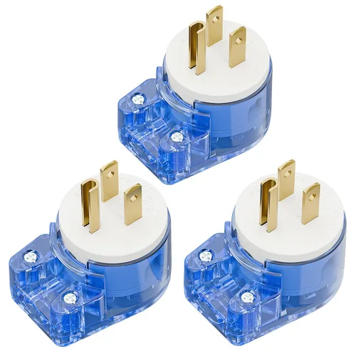 Miniatura 13 de Nema 5-15P Enchufe de ángulo recto de 90 grados, enchufe Plugrand 15A 125V en ángulo, enchufes de CA de 3 clavijas DIY de 3 clavijas, enchufes de CA