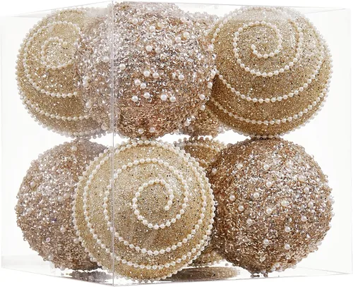 Miniatura 14 de Adornos de Bolas de Navidad Negras, Decoraciones de Bolas de Navidad de Plástico Irrompible Colgantes con Perlas para Fiestas Navideñas