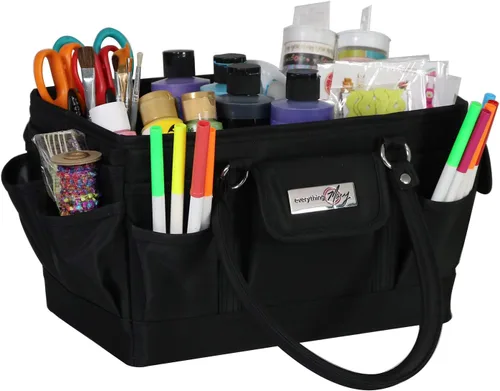 Miniatura 15 de Everything Mary Junior Deluxe Store & Tote Organizer - Bolso negro para manualidades con asas, organizador de almacenamiento plegable para álbumes