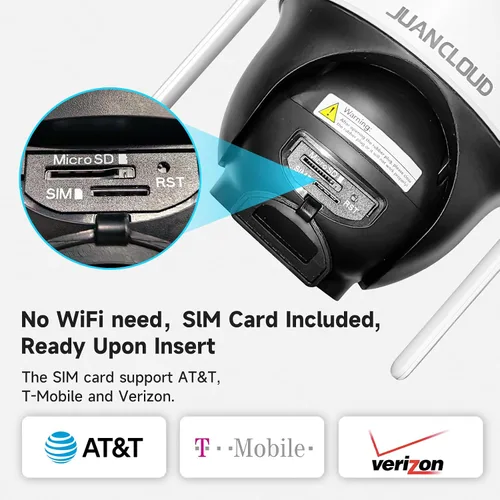 Miniatura 9 de Cámara de seguridad celular 4G LTE inalámbrica para exteriores, sin cámara WiFi con seguimiento automático de inclinación panorámica de 360°, alerta