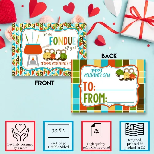 Miniatura 3 de AmandaCreation - Tarjetas para el día de San Valentín con chispas de chocolate con chispas de chocolate para regalar a amigos y compañeros de clase
