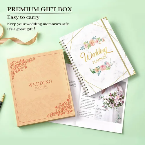 Miniatura 6 de Planificador y organizador de bodas, libro de planificación de boda y organizador para la novia, libro de regalo de compromiso de 9.5 x 11.9