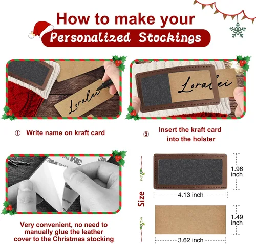 Miniatura 6 de Paquete de 2 medias de Navidad, medias de Navidad familiares grandes de 18 pulgadas, medias de punto de colores mixtos colgantes (2 mezclas)