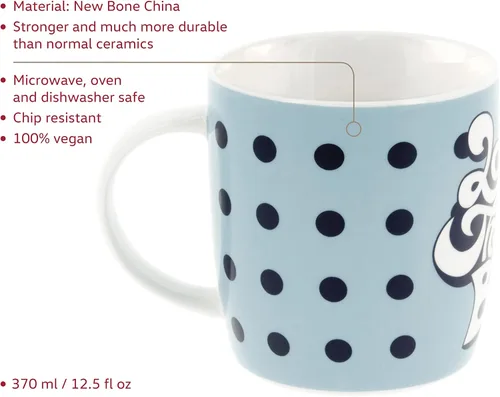 Miniatura 2 de BRISA VW Collection - Taza grande de cerámica para café, té y capuchino, diseño de escarabajo (12.5 fl oz/12.5 fl oz/Love That Bug/azul)