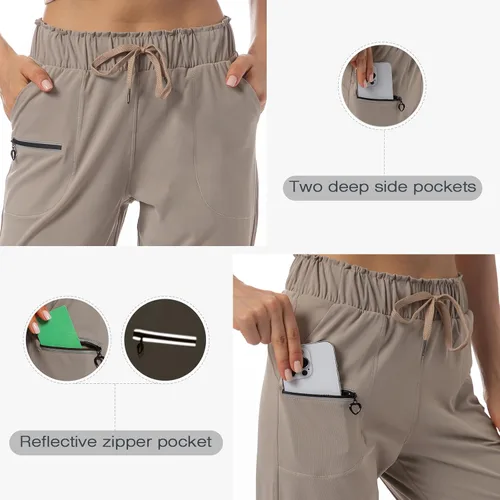 Miniatura 5 de Haowind - Pantalones deportivos para mujer con bolsillos y cintura elástica, cómodos pantalones de deportivos de descanso para deportes, gimnasio