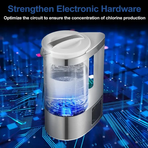 Miniatura 6 de Generador portátil de ácido hipocloroso (HOCL), generador de solución hipoclorosa de sodio de 2L, sistema de agua electrolizada de fabricación