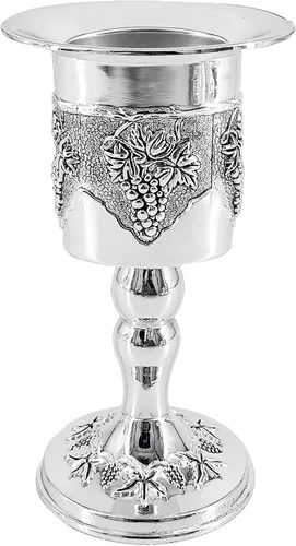 Miniatura 5 de The Dreidel Company Havdalah - Juego de copa de vino, con portavelas e incienso para especias, chapado en plata (paquete de 2)