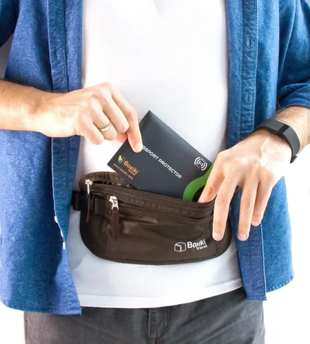 Miniatura 6 de Boxiki Travel - Fundas de bloqueo RFID con código de color para evitar robos de identidad y sobres de bloqueo RFID (azul marino)