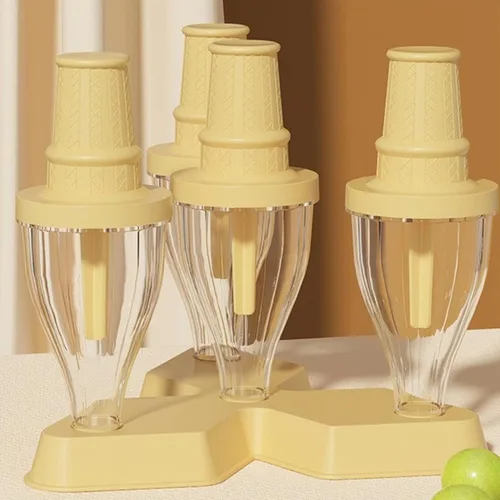 Miniatura 8 de Juego de 4 moldes de silicona para hacer paletas de helados, moldes de helado congelados, accesorios de cocina, fácil liberación, reutilizable, sin