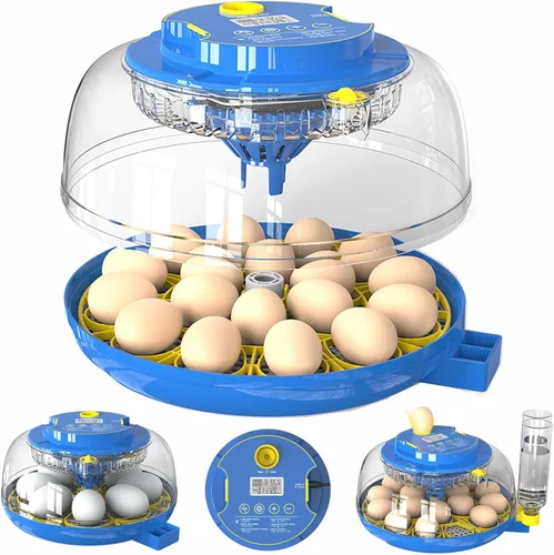 18 incubadoras de huevos de pollo para incubar huevos con giro automático de huevos y control de humedad, incubadora de aves de corral de alta tasa