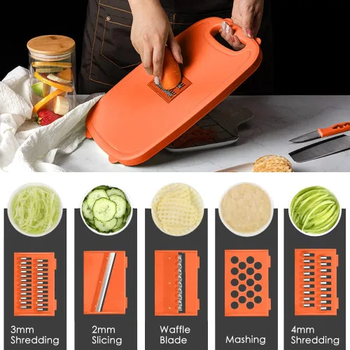 Miniatura 7 de Gintan Tabla de cortar para acampar, tabla de cortar plegable 9 en 1 con escurridor, cesta para lavar verduras de cocina para acampar, regalos