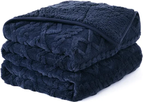 Miniatura 11 de Topblan - Manta de piel sintética para cama y sofá, cobija de sherpa Gris claro