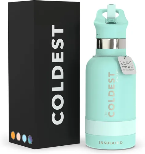 Miniatura 137 de Coldest - Botella para agua con tapa que incluye pajilla, térmica y metálica (acero inoxidable), para hombres y mujeres, color morado