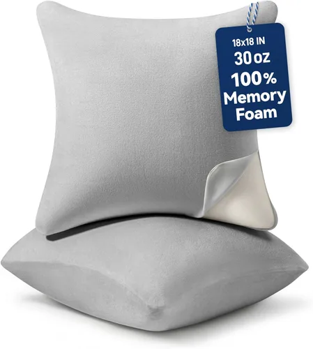Miniatura 12 de AM AEROMAX 18x18 Inch Memory Foam Pillow Insert, Firm & Fluffy Square Throw Pillow for Couch and Bed, Premium Decorative Stuffer, Heavy Duty &