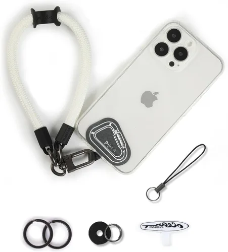 Miniatura 14 de Correa de mano para muñeca, 2 parches para teléfono, soporte para teléfono celular, correa de muñeca para llaves, AirPods, cámara (rosa, 12 pulgadas)