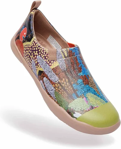Miniatura 6 de UIN - Tenis de arte floral de moda, zapatos de lona pintada, sin cordones y de viaje para mujer