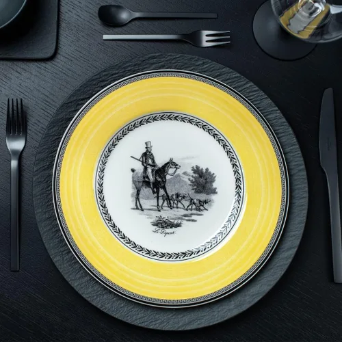 Miniatura 3 de Villeroy & Boch Audun Chasse - Plato llano, 10.5 pulgadas, blancogrisamarillo