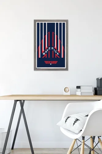 Miniatura 6 de Trends International Top Gun - Póster de pared de casco Maverick, 14.725 x 22.375 pulgadas, versión enmarcada de madera de granero