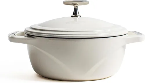 Miniatura 10 de Horno Holandés Esmaltado de Hierro Fundido de 4.5 Qt de Lodge USA - Utensilio de Cocina de Hierro Fundido - Olla Holandesa con Tapa Esmaltada