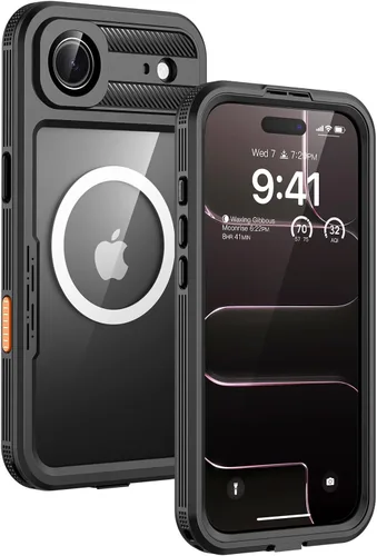 Miniatura 23 de Lanhiem Funda magnética para iPhone 17 Pro Max, IP68 impermeable, a prueba de polvo, compatible con Magsafe, protector de pantalla integrado, cuerpo