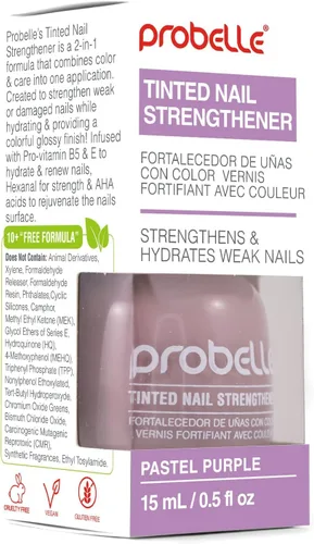 Miniatura 10 de Probelle Fortalecedor de uñas tintado, tratamiento de fortalecimiento de uñas de color, crecimiento y reparación de uñas, detiene la descamación