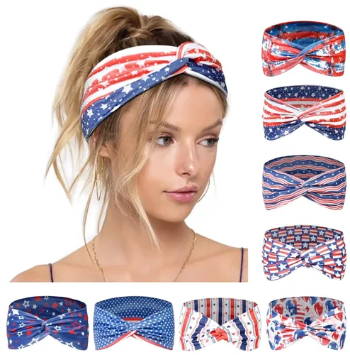 Miniatura 13 de Huachi Diademas turbantes para mujer, bandas anchas para la cabeza, moda de otoño, bandas elásticas gruesas y bohemias antideslizantes para niñas