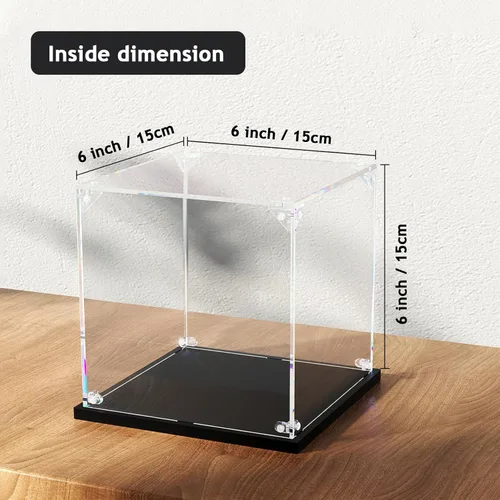 Miniatura 4 de Vitrina de acrílico transparente de 0.118 pulgadas, vitrina autoensamblable para coleccionables, caja de exhibición de acrílico, estuche de vidrio