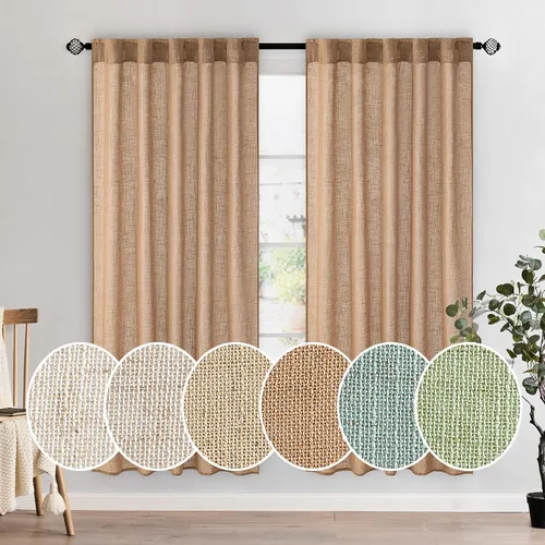 Miniatura 55 de MIULEE Cortinas de lino blanco de 108 pulgadas de largo para dormitorio, sala de estar, cortinas de ventana con textura de lino suave y grueso, Lino