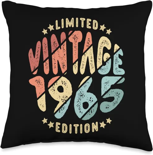 Age 59 Vintage 1965 Men Women 59th Birthday Gifts Vintage 1965 Limited Edition 59 años Retro 59th Birthday Throw Pillow, 16 x 16, multicolor