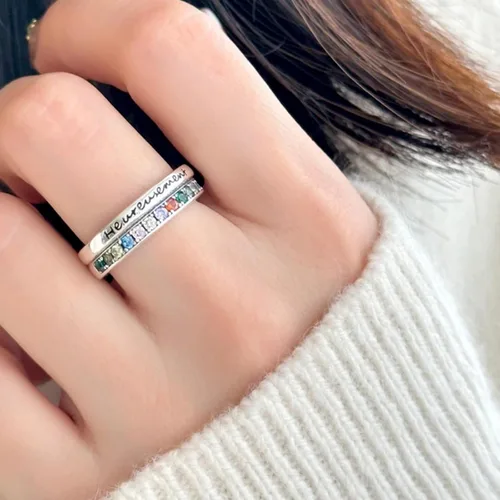 Miniatura 241 de Anillo de plata de ley 925, minimalista, ajustable, hecho a mano, para mujeres y niñas