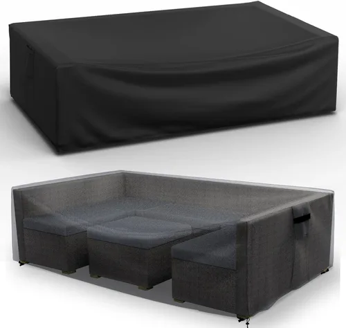 Miniatura 14 de Gasadar Fundas para Muebles de Patio Exterior Impermeables, 500D Oxford, Protección para Todo Clima, Fundas para Mesa de Patio para Conjunto de Negro
