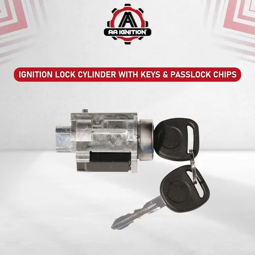 Miniatura 5 de Cilindro de encendido con llaves y chip de contraseña para arranque - Reemplaza D1493F, 12458191, 25832354, 924-719 - Compatible con vehículos
