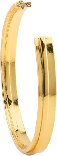 Miniatura 5 de Stella Valle Cross Charm Bracelet - 18K Gold and Rhodium Plated Brass Cuff Bracelets with Swarovski Crystals in the Shape of Cross