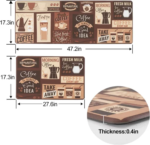Miniatura 3 de Asrug Alfombrillas de cocina cómodas, antifatiga, para escritorio de pie, ergonómicas, impermeables, resistentes a las manchas, antideslizantes