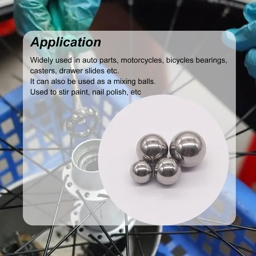 Miniatura 4 de weideer 430pcs Bolas de acero inoxidable de precisión bolas de rodamiento de bicicleta Bolas de mezcla de metal Kit surtido 1/4 "7/32" 3/16" 5/32