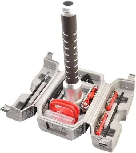 Miniatura 2 de Caja de herramientas, linterna y electrónica con diseño de martillo de Thor de Marvel, kit de 28 piezas con llave inglesa