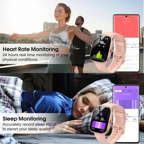 Miniatura 4 de Csasan Reloj inteligente para hombres y mujeres (respuesta/hacer llamadas), pantalla HD de 1.91 pulgadas, monitor de frecuencia cardíaca, sueño