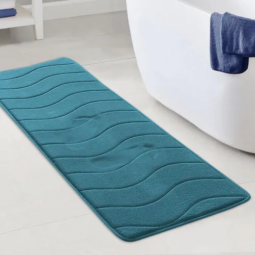 Miniatura 26 de Flamingo P Alfombra de Baño de Espuma Viscoelástica Tapetes de Baño Alfombra Antideslizante Absorbente de Agua para Ducha, 24x17 pulgadas, Verde Aqua