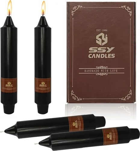 Miniatura 18 de Velas cónicas cortas de 5 pulgadas, velas sin aroma hechas a mano, juego de 4 con tiempo de combustión largo, velas retorcidas para boda, hogar