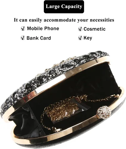 Miniatura 5 de COAIMANEY Bolso de mano brillante con purpurina para mujer bolso de noche bolso de hombro para boda fiesta de graduación