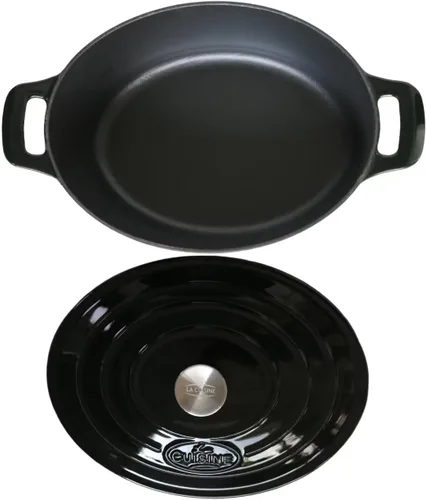 Miniatura 4 de La Cuisine 6240MB - Cacerola ovalada de hierro fundido esmaltado para horno holandés, 6.75 cuartos de galón, 13.0 x 9.8 x 6.3 in, interior esmaltado