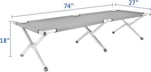 Miniatura 6 de Catre de camping plegable portátil, silla de estar al aire libre con bolsa de transporte para viajes en interiores y exteriores, campamento