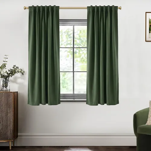 Miniatura 43 de SHINELAND Cortinas opacas cortas para ventanas de dormitorio, cortinas de baño, 45 pulgadas de largo
